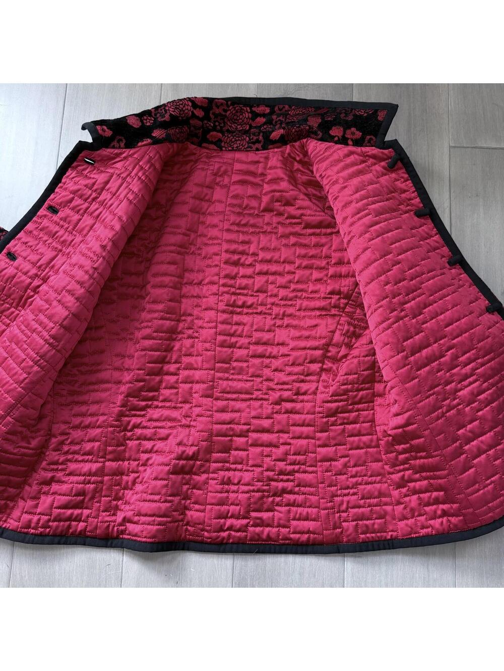 Vintage Carlisle Reversible Silk | Rayon Quilted Jacket Size 12 - Picture 7 of 9